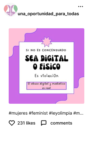 post de instagram sobre la violencia digital